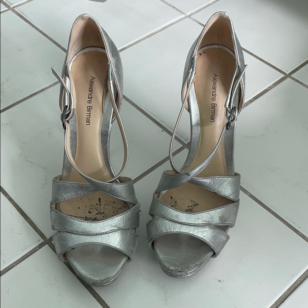 Alexandre Birman Silver Leather heels
